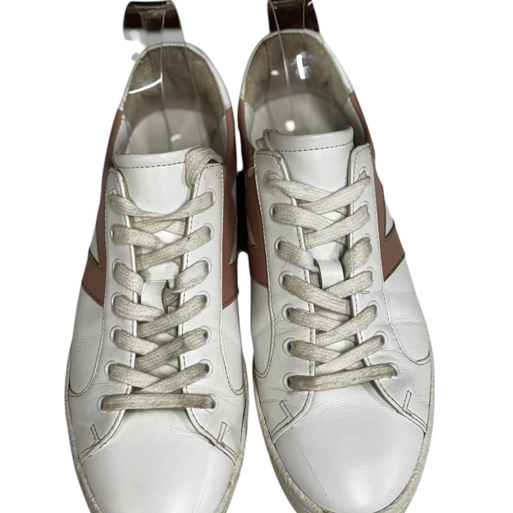 Maje Frenchy Rose Pale White and Pink Leather Sneaker Size 39 - Picture 3 of 13
